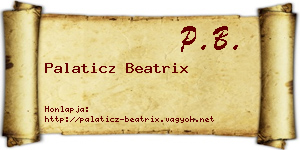 Palaticz Beatrix névjegykártya